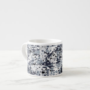 Urban Style Silver Gray Digital Camouflage Espressotasse