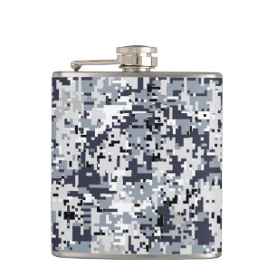 Urban Style Silver Gray Digital Camouflage Flachmann