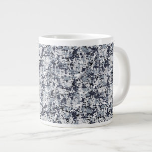Urban Style Silver Gray Digital Camouflage Jumbo-Tasse
