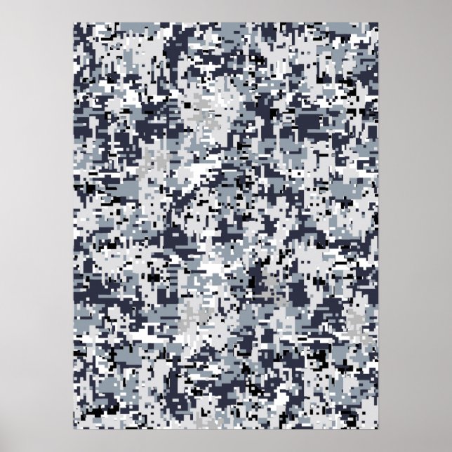 Urban Style Silver Gray Digital Camouflage Poster (Vorne)