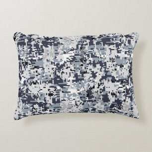 Urban Style Silver Gray Digital Camouflage Zierkissen