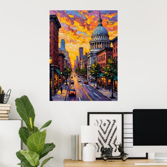 Urban Sunset Poster (Heimbüro)