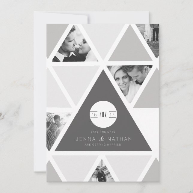 Urban Triangle Overlay | Moderne Save The Date (Vorderseite)