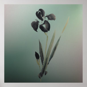 Urban Ukiyo-e Chic: Sleek-Raffinesse in Schwarz Poster