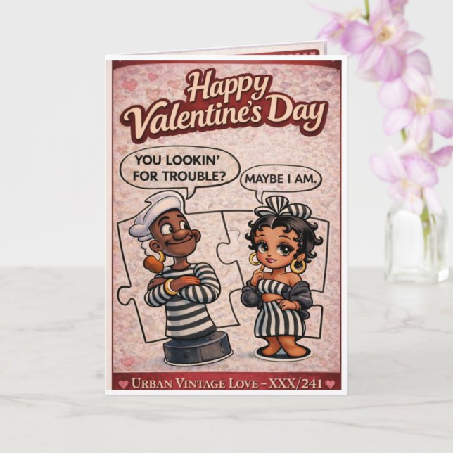 Urban Vintage Love Funny Valentine's Day Card  Karte (Orchidee)