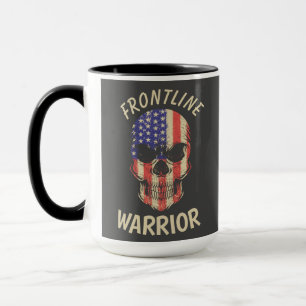 Urban Warrior America Skull Frontline Warrior Tasse