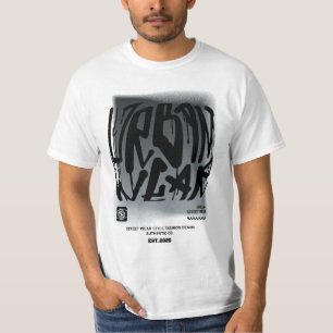 Urban-Wear-Shirt - Schwarzes Graffiti-Streetwear-T T-Shirt
