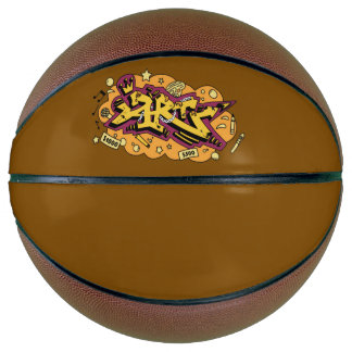 Urban Yellow and Orange Graffiti Handwriting Basketball