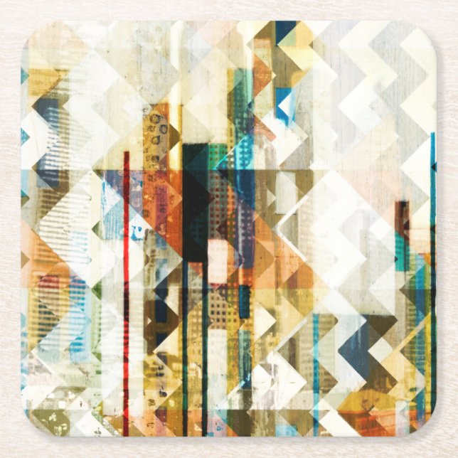 Urban Zickzack II Rechteckiger Pappuntersetzer (Vorderseite)