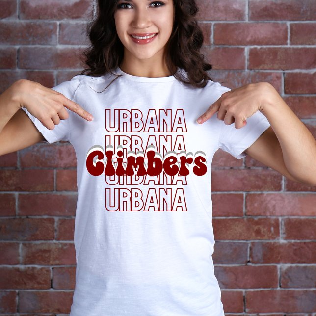 Urbana Climbers Wiederholtes Retro-Hemd T-Shirt (Von Creator hochgeladen)