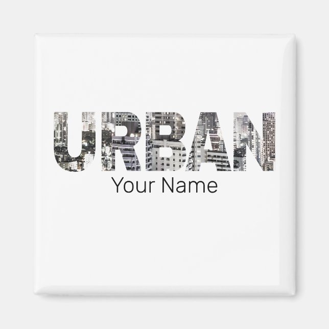 Urbane Hauptstadt Briefe Urbaner Vintages Design Magnet (Vorne)