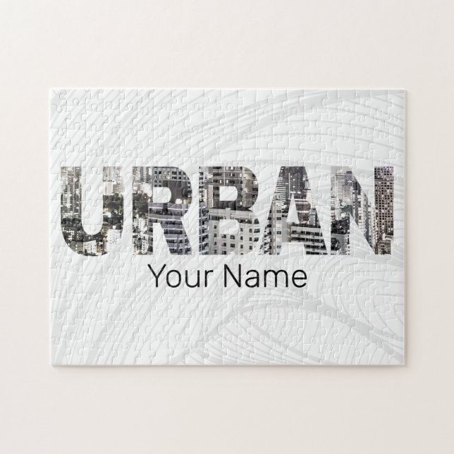 Urbane Hauptstadt Briefe Urbaner Vintages Design Puzzle (Horizontal)