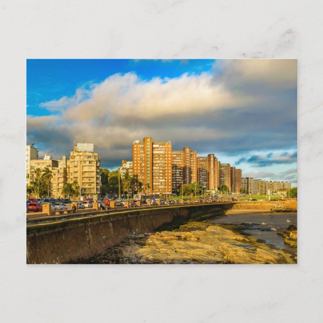 Urbane Landschaft an der Küste, Montevideo, Urugua Postkarte (Vorderseite)
