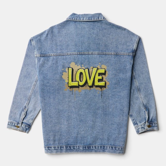 Urbane Liebe blühen Jeansjacke (Rückseite)