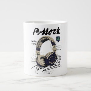 Urbane Retro-Kopfhörer-Vibe-Illustration Jumbo-Tasse