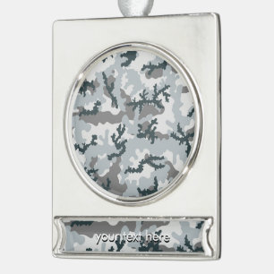 Urbane Tarnung Banner-Ornament Silber