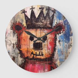 Urbaner Bärenkönig GRAFFITI Große Wanduhr