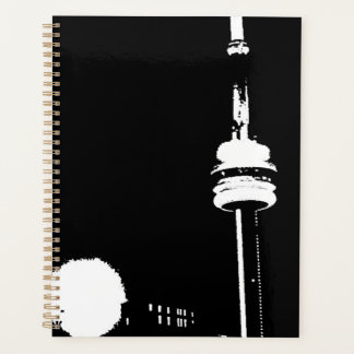 Urbaner CN Tower bei Nacht Notizbuch Planer