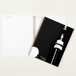 Urbaner CN Tower bei Nacht Notizbuch Planer