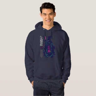 Urbaner Cyborg – Neon-Cyberpunk-Krieger Hoodie
