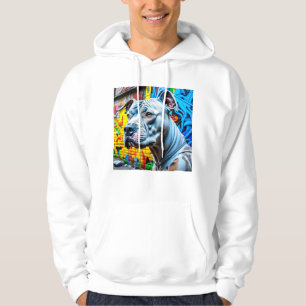 Urbaner Graffiti-Straßenkunst Weißer Pitbull-Liebh Hoodie