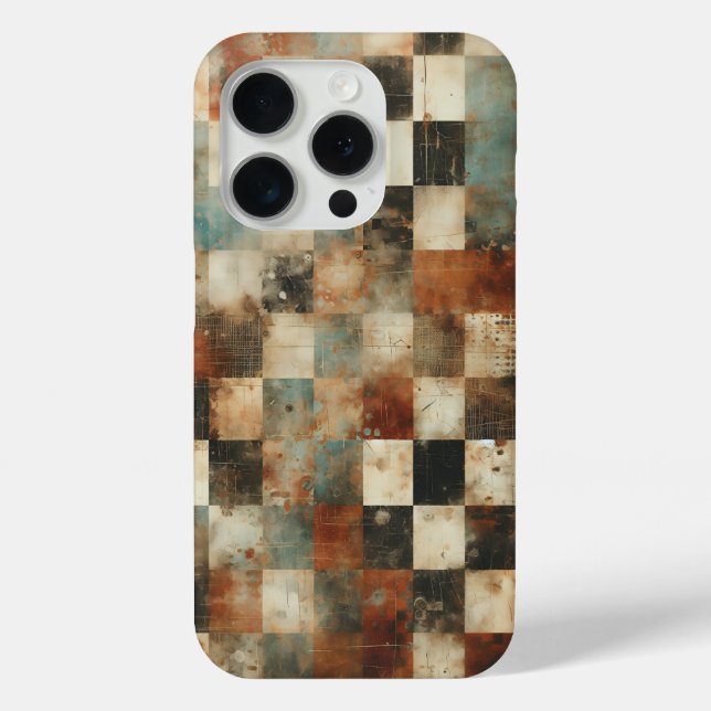 Urbaner Grunge-Kontrollkästchen-Handyhülle - Künst Case-Mate iPhone Hülle (Rückseite)