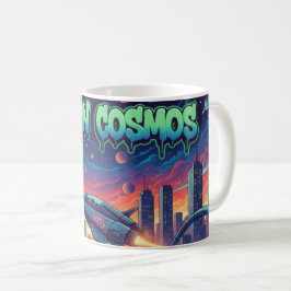Urbaner Kosmos Graffiti Raumschiff Futuristisch Ne Kaffeetasse