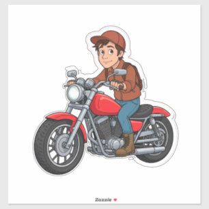 🏍️ Urbaner Lifestyle Cartoon-Motorradfahrer Spaß Aufkleber