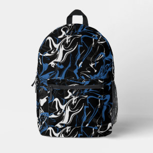 Urbaner Marmor in Blau und Schwarz Bedruckter Rucksack