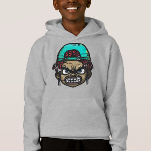 Urbaner Rebell: Graffiti Style Gesicht Hoodie