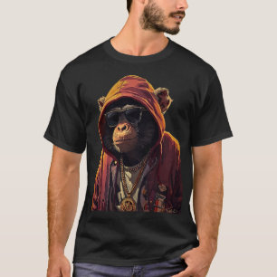 Urbaner Schimpanse – Cooler Schimpanse mit Kapuzen T-Shirt