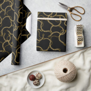 Urbaner Streetstyle Goldketten-Muster Geschenkpapier