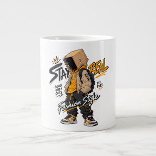 Urbaner Streetwear-Mode-Charakter – Coole Graffiti Jumbo-Tasse