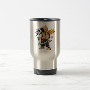 Urbaner Streetwear-Mode-Charakter – Coole Graffiti Reisebecher