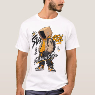 Urbaner Streetwear-Mode-Charakter – Coole Graffiti T-Shirt