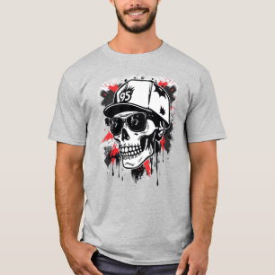 Urbaner Totenkopf-Design T-Shirt