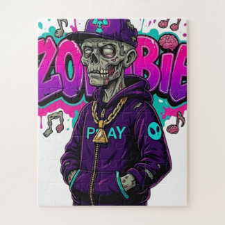 Urbaner Zombie Streetwear Grafik - Hip Hop Skelett Puzzle