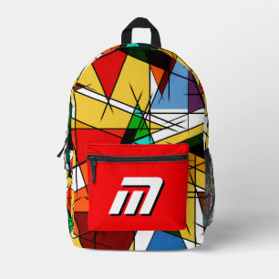 Urbanes abstraktes Graffiti geometrisches individu Bedruckter Rucksack