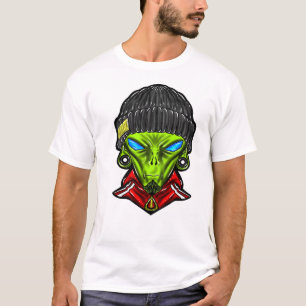 Urbanes Alien-Grafik-T-Shirt T-Shirt