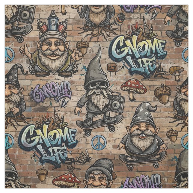 Urbanes Gnom-Tattoo-Muster-Stoff Stoff (Muster)