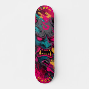 Urbanes Graffiti-Oni-Masken-Skateboard – anpassbar Skateboard