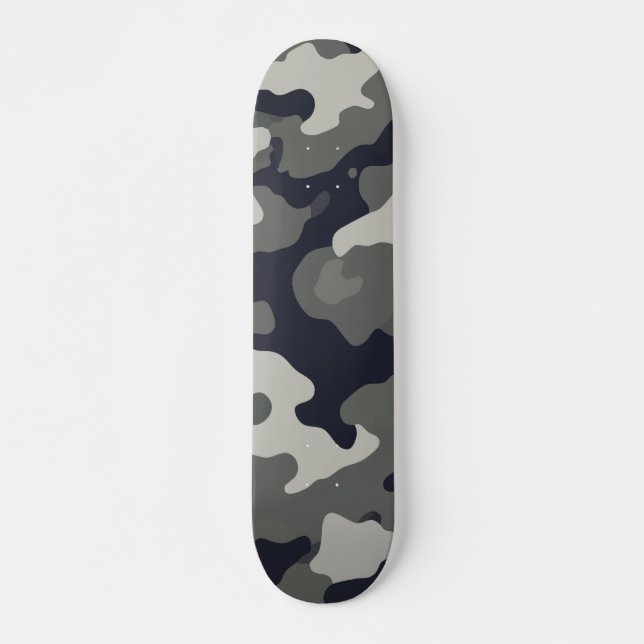 Urbanes Graues Tarnmuster Skateboard (Vorne)