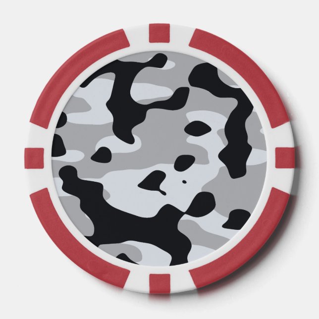 Urbanes Tarnmuster mit hohem Kontrast Pokerchips (Vorderseite)