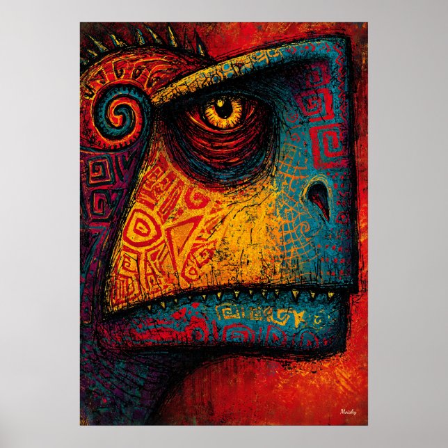 Urdinosaurier-Geist Abstract-Expressionist  Poster (Vorne)