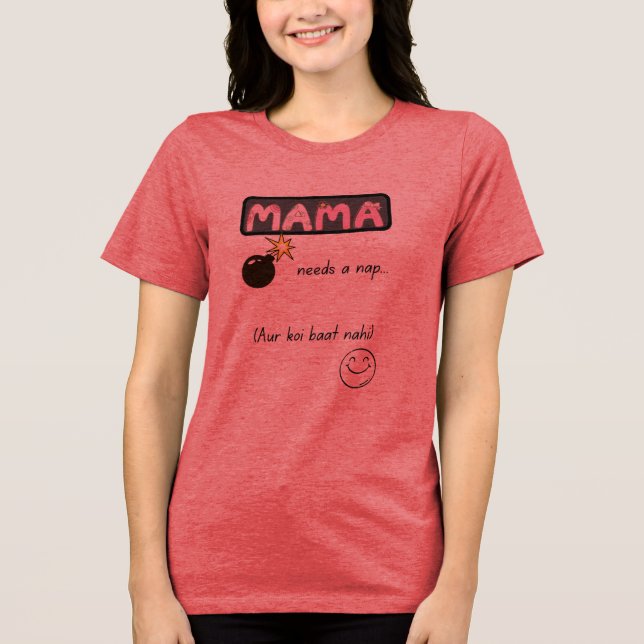 Urdu Lustige Mama Leben Tri-Blend Shirt (Vorderseite)