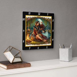 Ureinwohner: Der Schatten des Adlerwaldes Quadratische Wanduhr