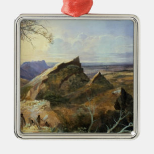 Ureinwohner in einer australischen Landschaft Silbernes Ornament