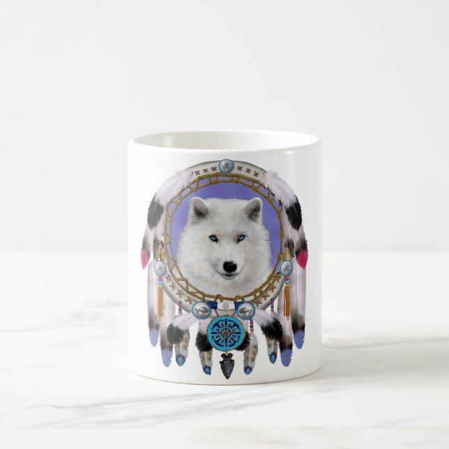 Ureinwohner Indischer Wolf Geist Kaffeetasse (Mittel)