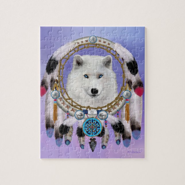 Ureinwohner Indischer Wolf Geist Puzzle (Vertikal)