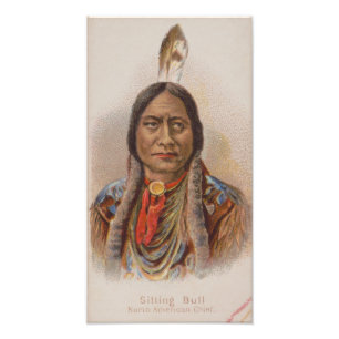 Ureinwohner: Lakota Sitting Bull, Werbeplakat für  Fotodruck